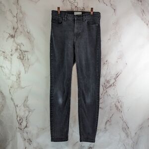 Everlane Jeans Women 29 Washed Black Gray Charcoal High Rise Skinny Regular